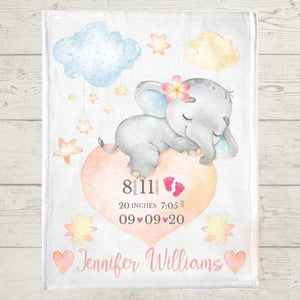 Personalized Name Fleece Blanket - Elephant16