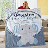 Personalized Name Fleece Blanket - Elephant30