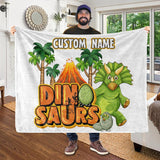 Custom Name Fleece Blanket Dinosaur II01