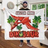 Custom Name Fleece Blanket Dinosaur II01