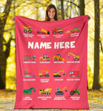 Custom Name Fleece Cartoon Blanket I01