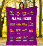 Custom Name Fleece Cartoon Blanket I01