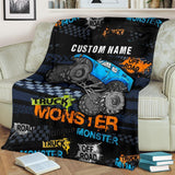 Custom Name Fleece Cartoon Blanket II03 - Truck