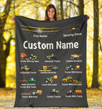 Custom Name Fleece Cartoon Blanket I23 - Construction