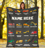 Custom Name Fleece Cartoon Blanket I01