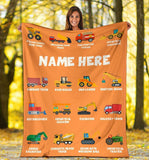 Custom Name Fleece Cartoon Blanket I01