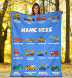 Custom Name Fleece Cartoon Blanket I01