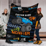 Custom Name Fleece Cartoon Blanket II03 - Truck