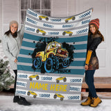 Custom Name Fleece Cartoon Blanket II07 - Truck