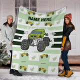 Custom Name Fleece Cartoon Blanket II06 - Truck