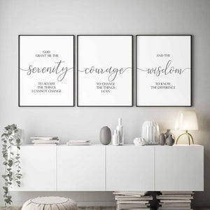 Serenity Prayer Print Art Set I 10 -3 Pieces