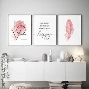 Blush pink wall Art Set I 08 -3 Pieces