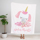 Personalized Name Fleece Blanket - Elephant11