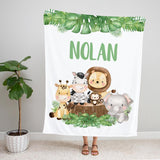 Personalized Name Fleece Blanket - Animal04