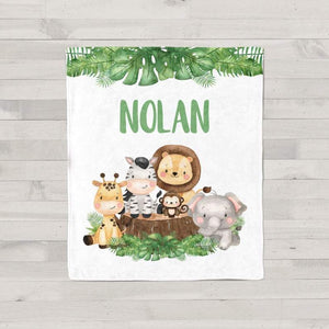 Personalized Name Fleece Blanket - Animal04