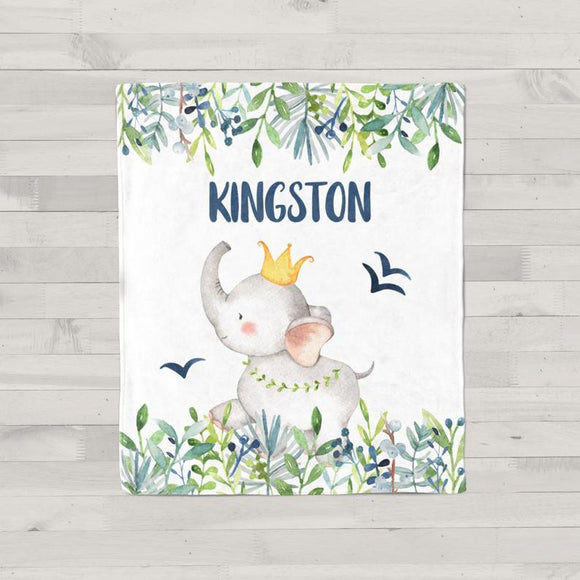 Personalized Name Fleece Blanket - Elephant10