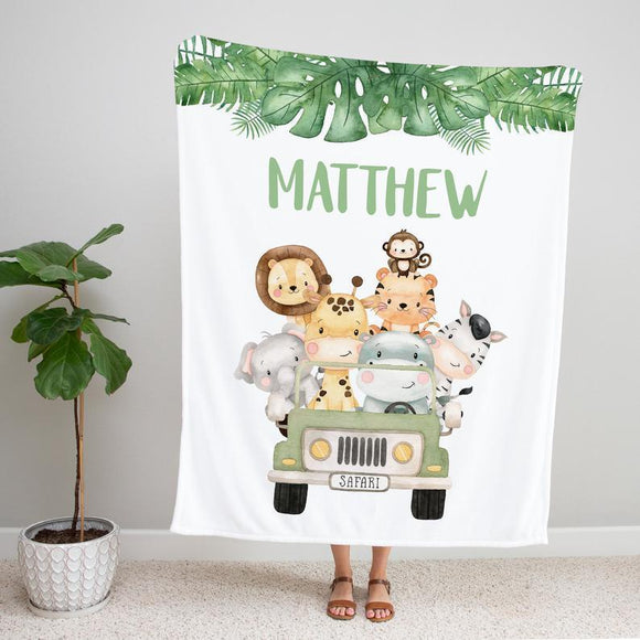 Personalized Name Fleece Blanket - Animal05