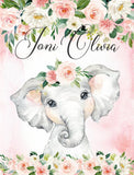 Personalized Name Fleece Blanket - Elephant13