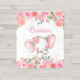 Personalized Name Fleece Blanket - Elephant07