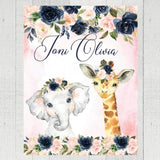 Personalized Name Fleece Blanket - Animals20 Flora